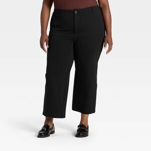 A New Day - Women's High-Rise Cropped Pants - A New Day Black  Black